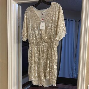 Stellah Gold Sequin Jumpsuit
